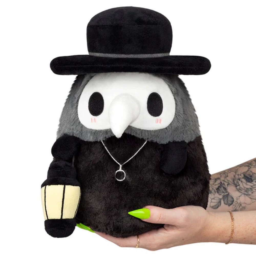 Squishable - Mini Plague Doctor Pluche knuffel - Zwart/Wit